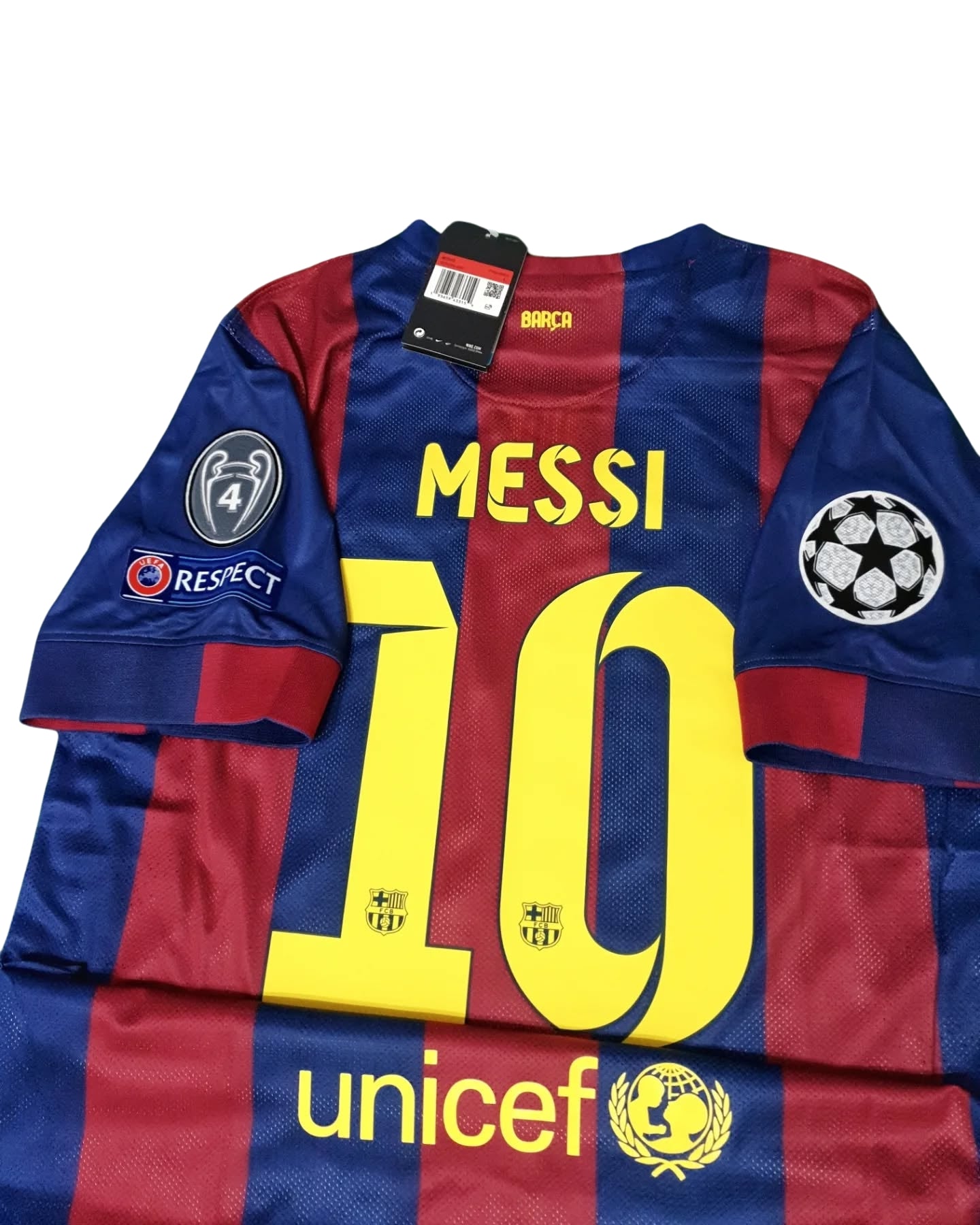 FC Barcelona 2014-2015 Home Retro Champions League Edition - Messi #10 Jersey