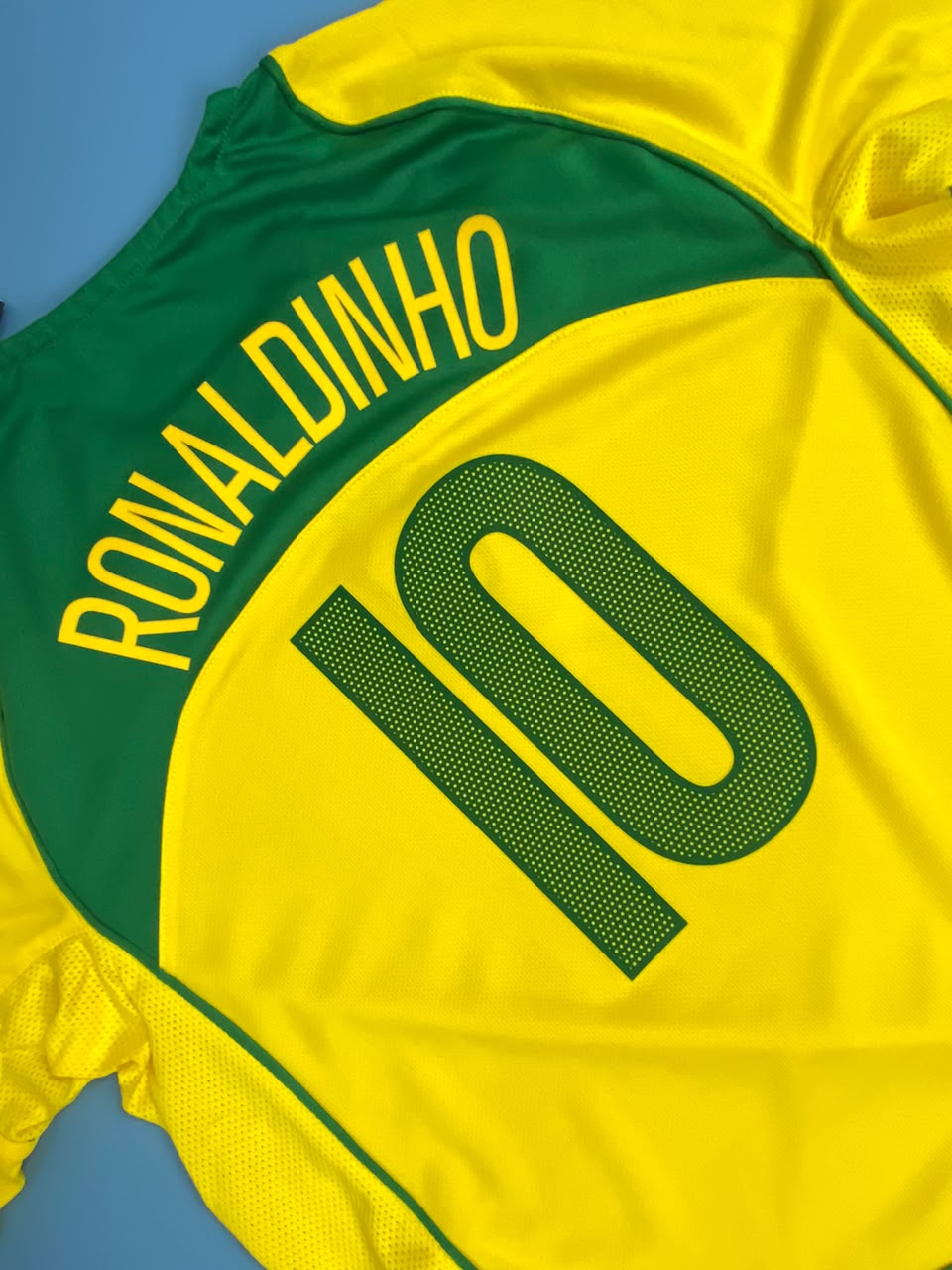 2004 Brazil Home Retro Jersey Ronaldinho #10 Vintage Iconic Youth Kids