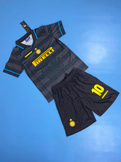 Vintage Inter Milan Away Ronaldo #9 Soccer Football Youth Kids Jersey