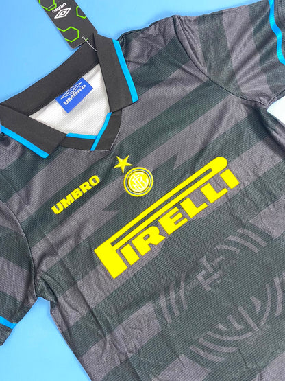 Vintage Inter Milan Away Ronaldo #9 Soccer Football Youth Kids Jersey