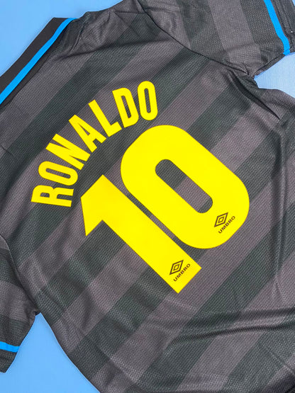 Vintage Inter Milan Away Ronaldo #9 Soccer Football Youth Kids Jersey