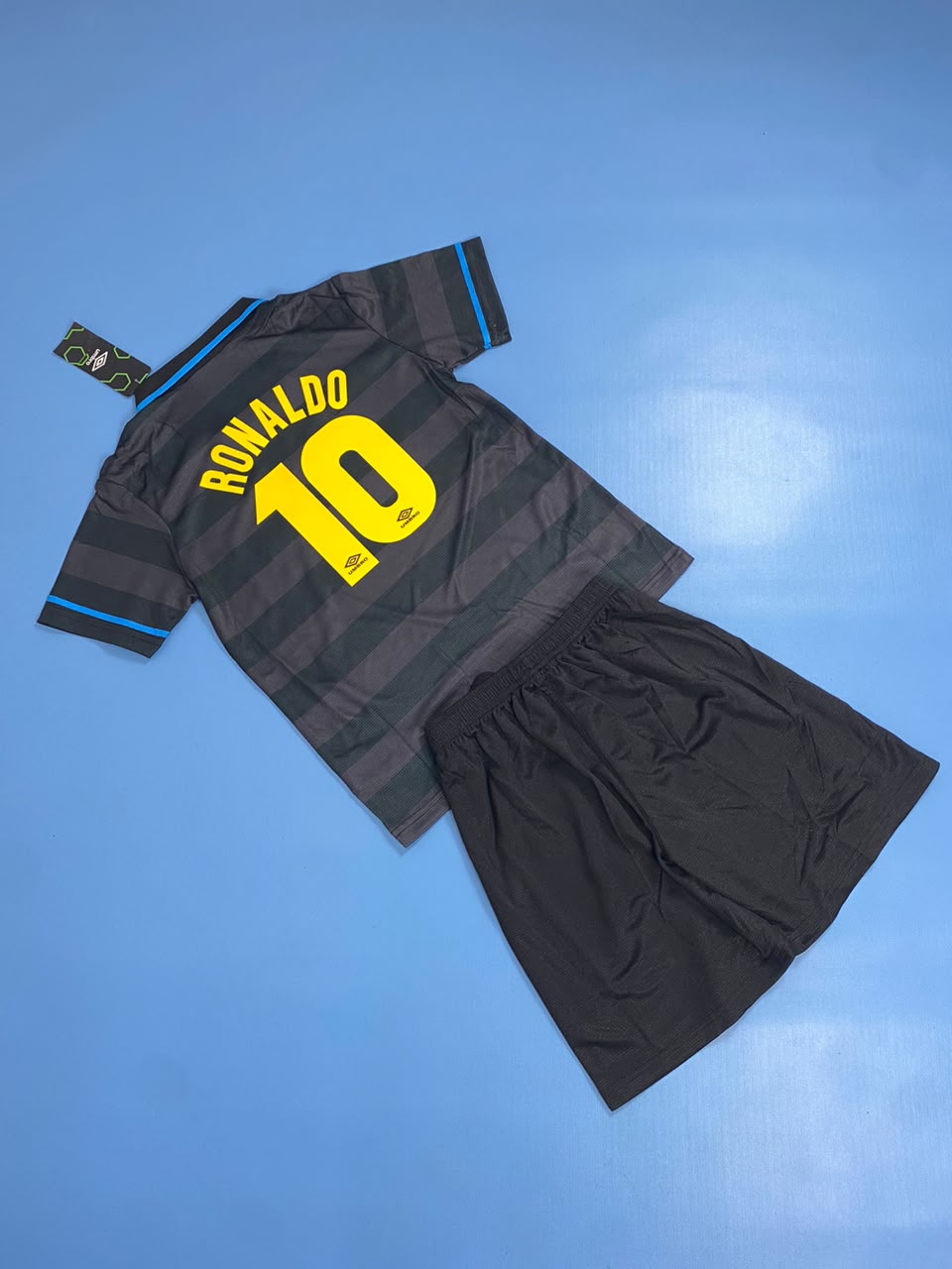 Vintage Inter Milan Away Ronaldo #9 Soccer Football Youth Kids Jersey
