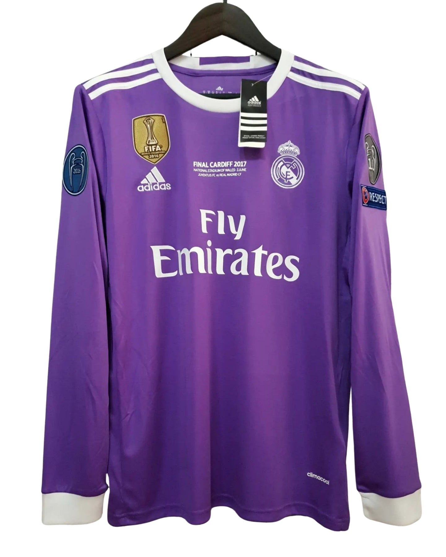 Real Madrid 2016-2017 UEFA Long Sleeve - Ronaldo #7 Purple Jersey