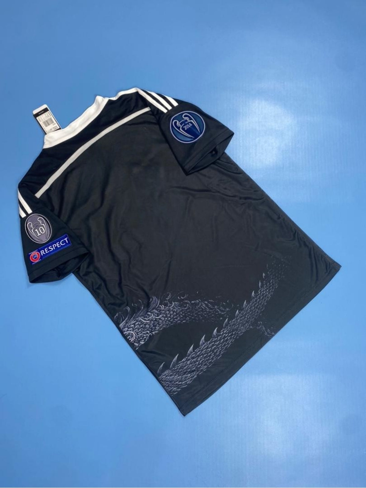 Real Madrid 2014-2015 UCL Long Sleeve Black Dragon Mens jersey