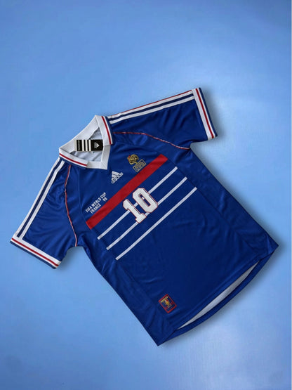 France World Cup 1998 Final Zidane #10 Blue Men’s Retro Soccer Jersey