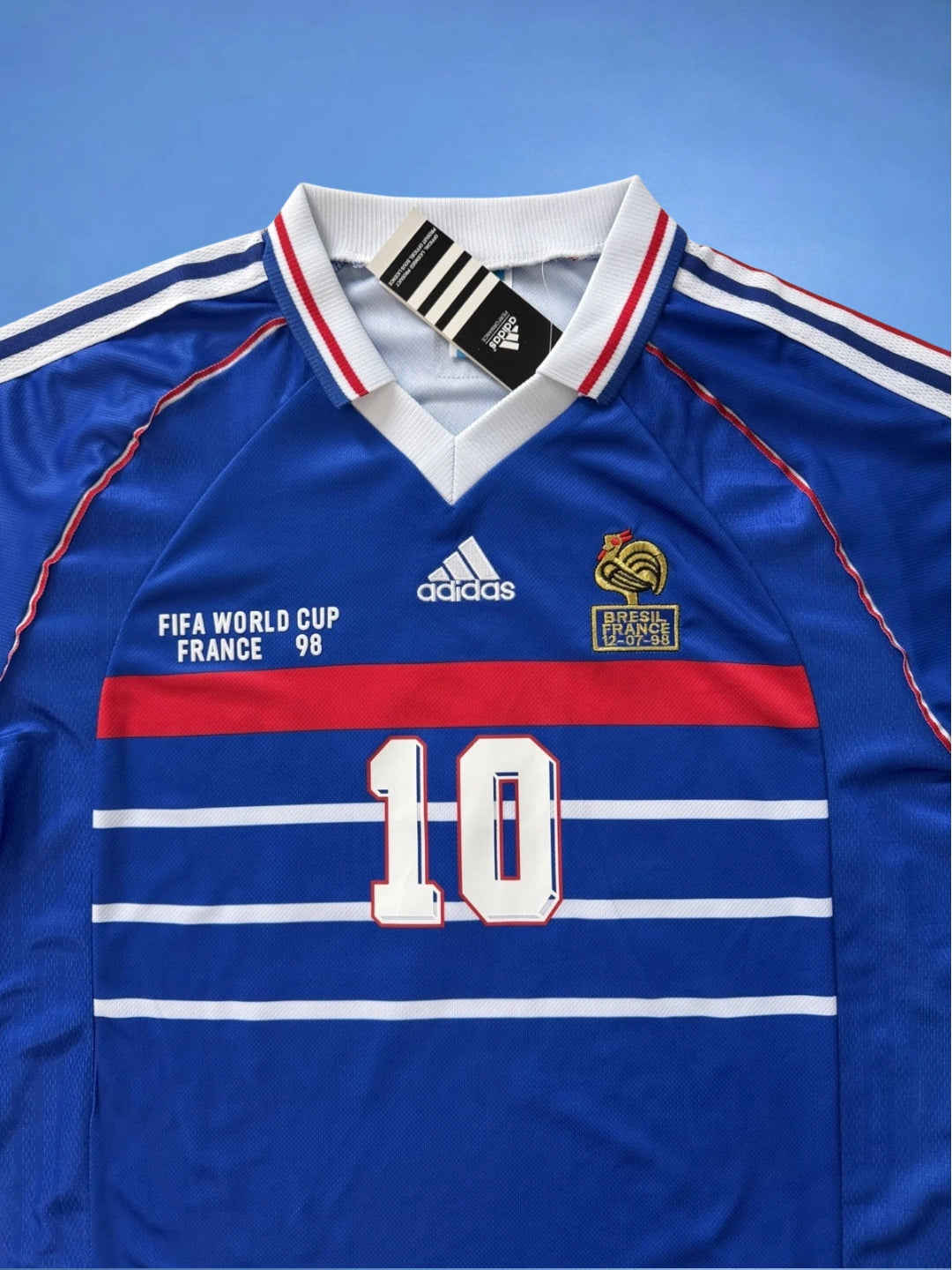 France World Cup 1998 Final Zidane #10 Blue Men’s Retro Soccer Jersey